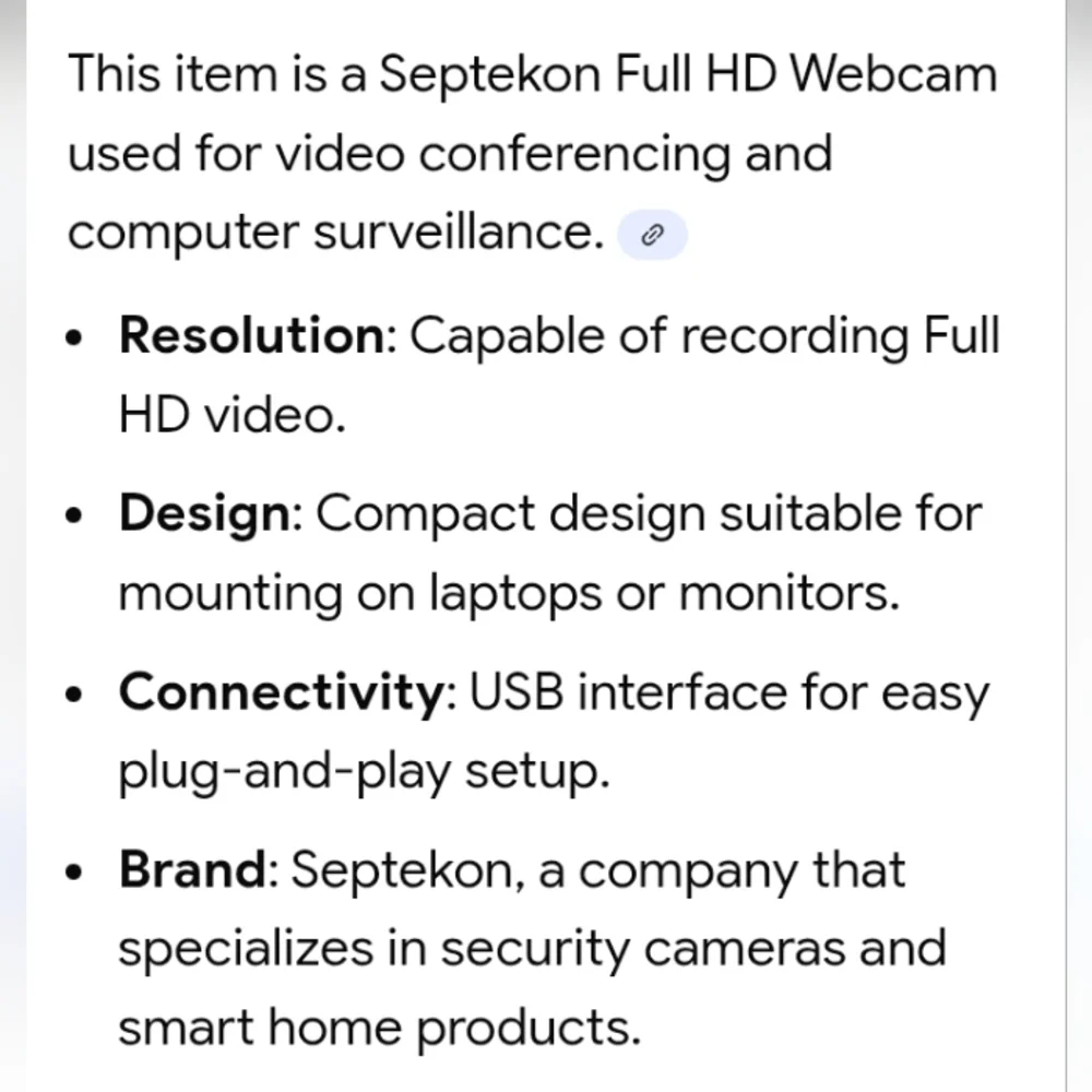 Black USB Webcam with Built-In Microphone